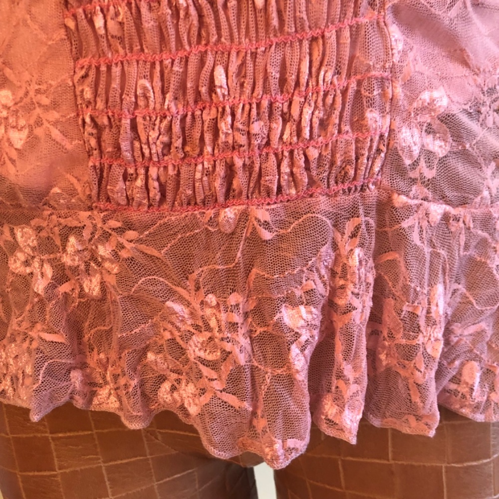 NWOT Pink Lace Top Camisole MED - Picture 6 of 12
